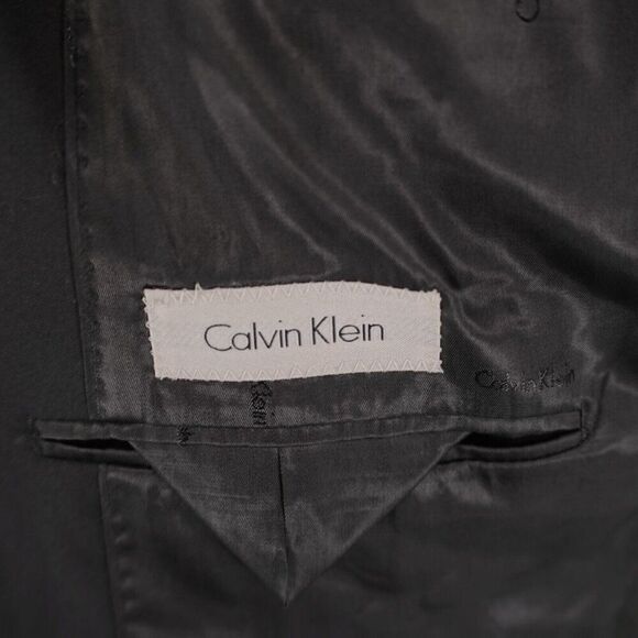 Calvin Klein Black Wool Peak Label 2 Button Blazer / Suit Jacket 40R Tagged 44L - Picture 9 of 13